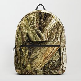 Majestic Gnarled Ficus Tree Trunk and Aerial Roots Texture Backpack | Majestic, Nature, Forest, Gnarled, Roots, Wood, Trunk, Ficus, Texture, Rustic 