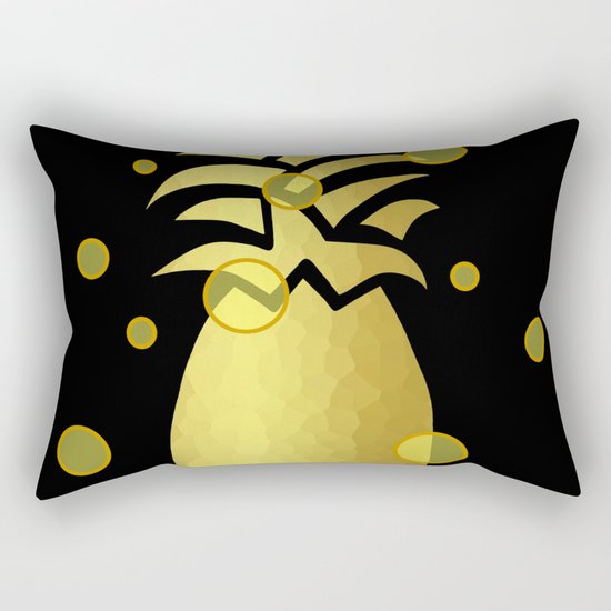 Ornate Gold Pineapple Rectangular Pillow