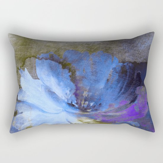 blue abstract flower and old wall Rectangular Pillow
