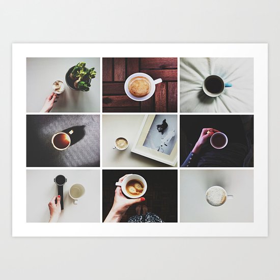Morning stories - COFFEE set Art Print
