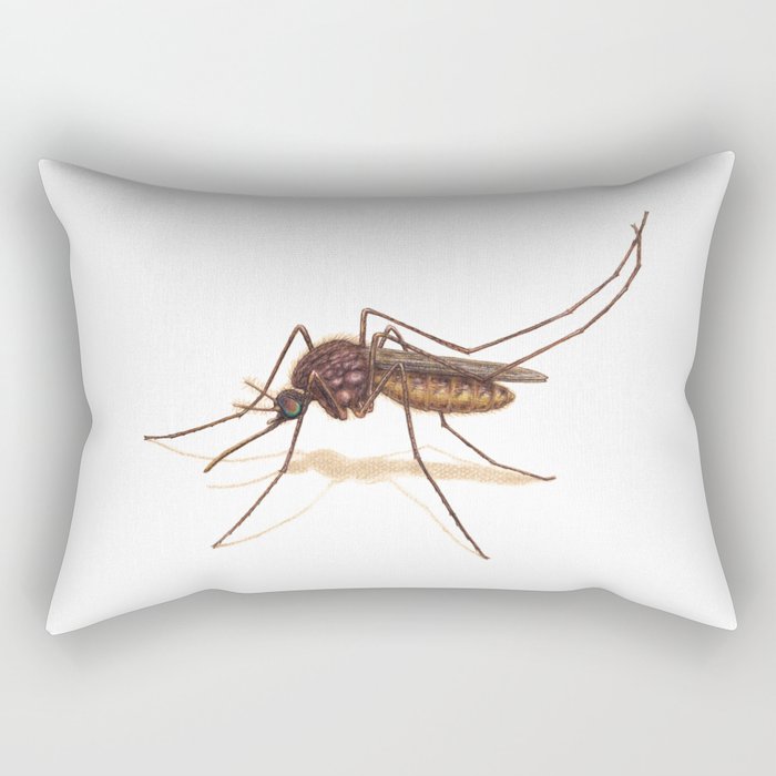 Mosquito by Lars Furtwaengler | Colored Pencil / Pastel Pencil | 2014 Rectangular Pillow