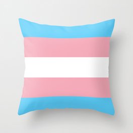 Transgender pride flag colors Throw Pillow