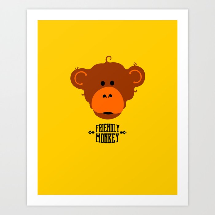 friendly monkey Art Print