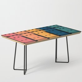 Abstract Geometric 3D Pattern Red Yellow Blue Coffee Table
