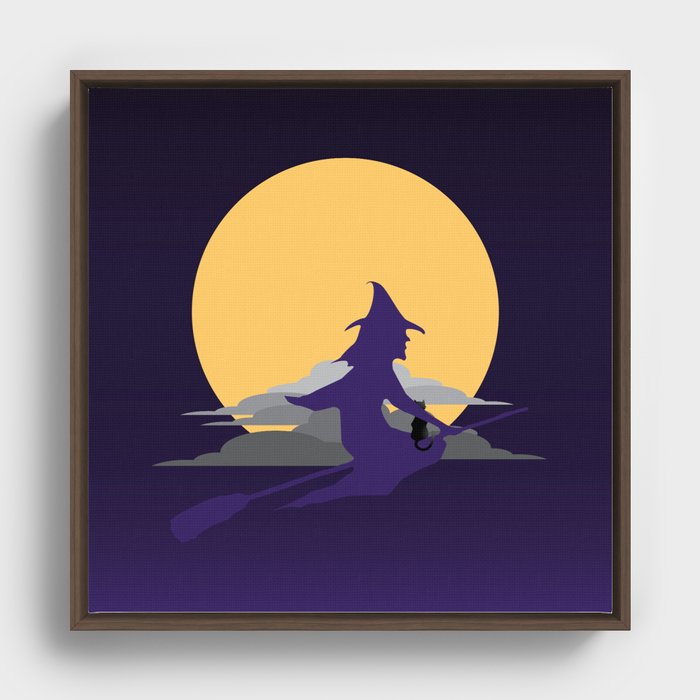 Witch & Moon Framed Canvas