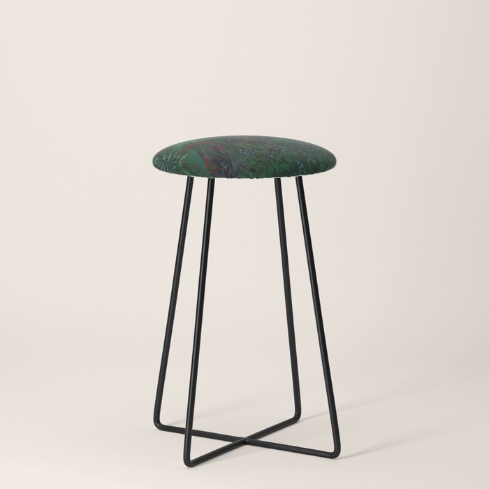 Green cascade green leaves Counter Stool