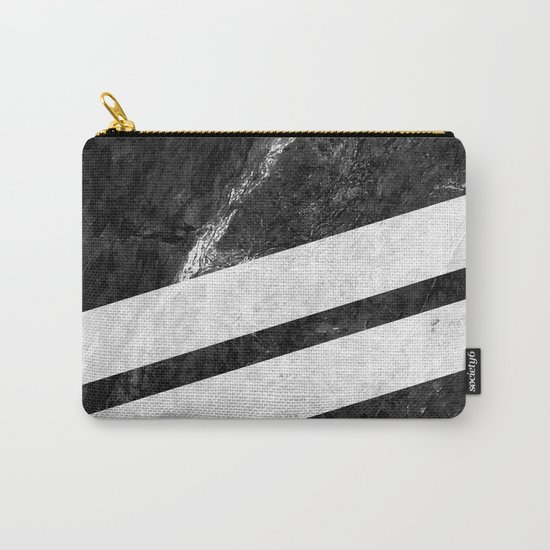 Black Striped Marble Carry-All Pouch