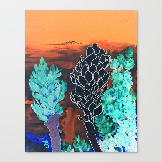 DESERT NIGHT Alpinia Purpurata Canvas Print