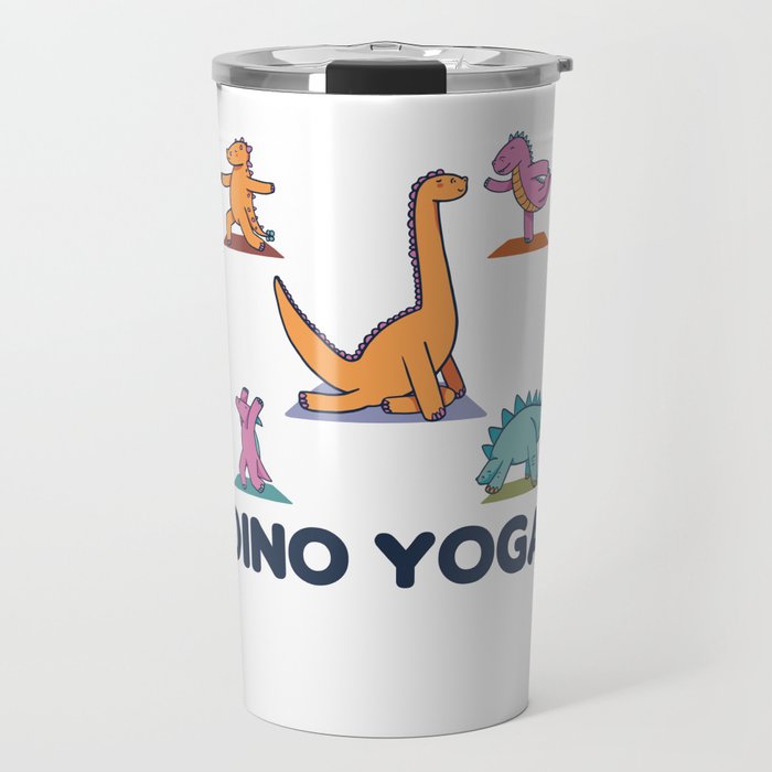 Dino Yoga Cute Dinosaurs Do Sports Travel Mug