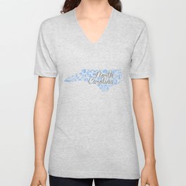UNC North Carolina State - Blue and Gray University of North Carolina Design V Neck T Shirt