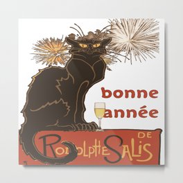 Bonne Annee Happy New Year Parody Metal Print | Artnouveau, Cabaret, Happynewyear, Cats, Typography, Graphicdesign, Iconic, Bonneannee, Newyearseve, Vintage 