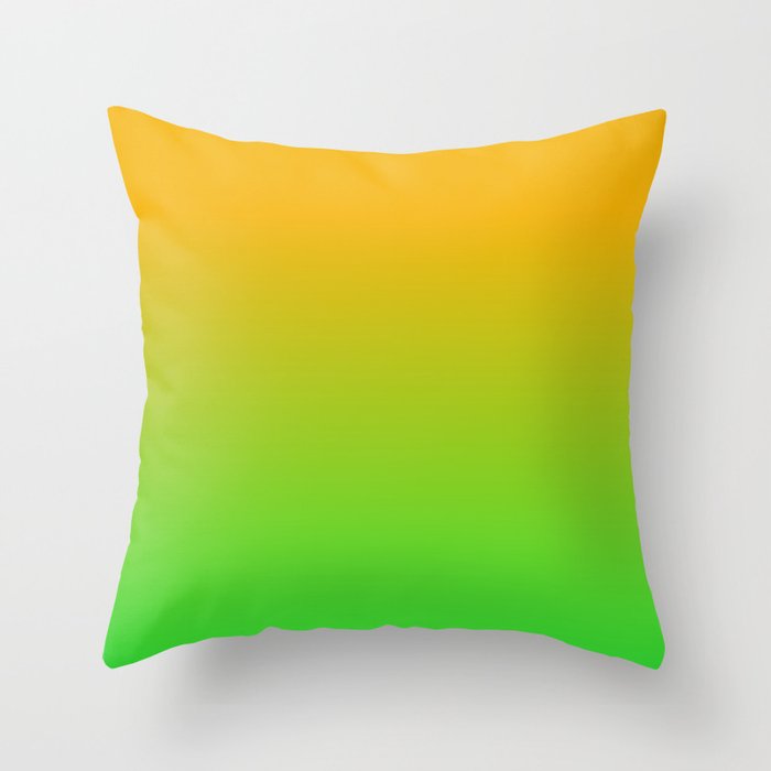 OMBRE ORANGE GREEN. VIBRANT COLORS GRADIENT PATTERN  Throw Pillow