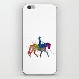 woman rides a horse in watercolor iPhone Skin