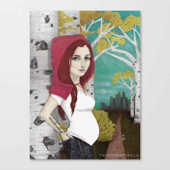 "Little Red Runaway" Canvas Print