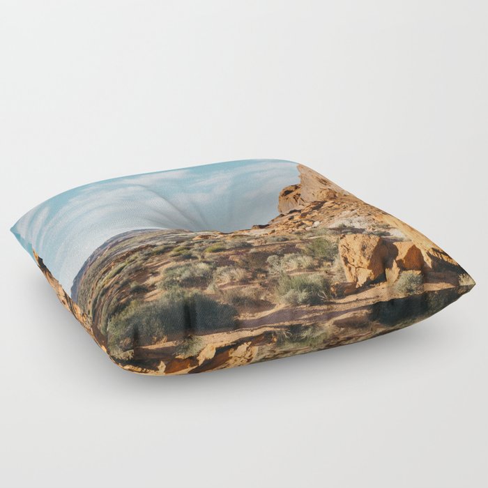 Rock Mountains in the Desert Floor Pillow