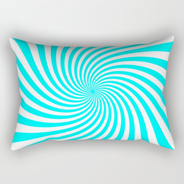 Swirl (Aqua Cyan/White) Rectangular Pillow