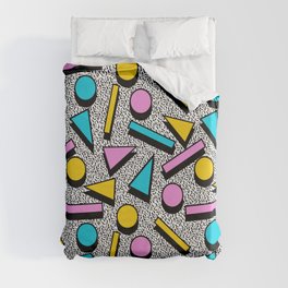 Dig It - memphis throwback retro neon cool rad pattern dorm college hipster neon squiggle abstract Duvet Cover