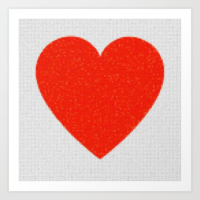 Heart Mosaic Squares Art Print
