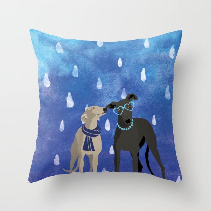 Sighthounds Watercolour Throw Pillow