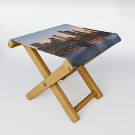 Manhattan, New York, City Sunset Skyline Folding Stool