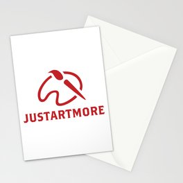 JustArtMore Logo Red White background Stationery Cards