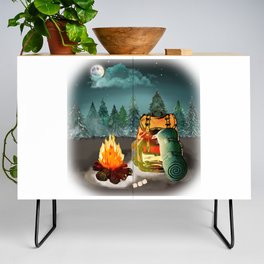 Camping Forest Night Adventure Credenza