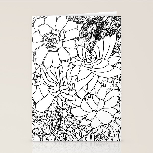 Succulent Line Drawing Stationery Cards By Christianalois Society6