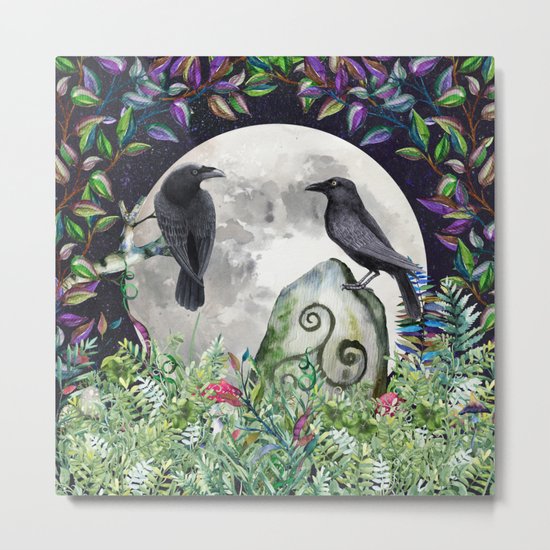 Raven Moon Magick Metal Print