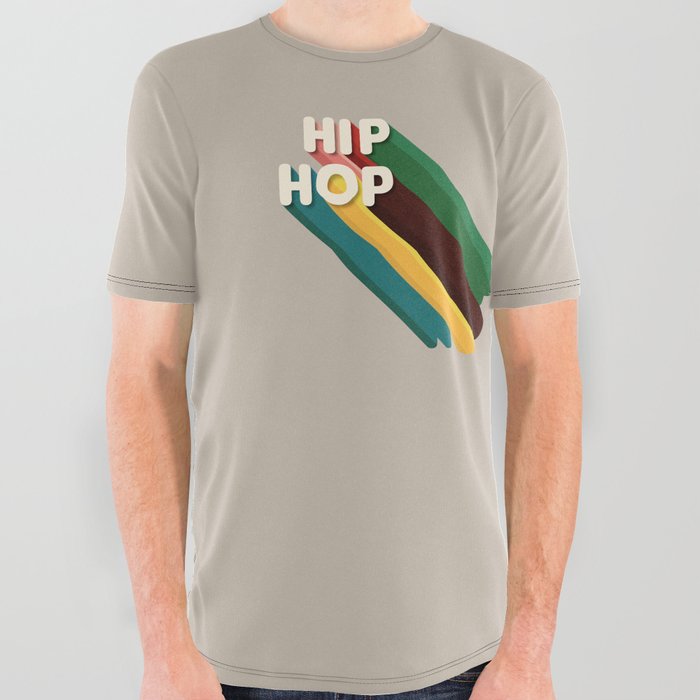 HIP HOP - retro typography All Over Graphic Tee