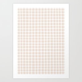 Beige chequered pattern Art Print
