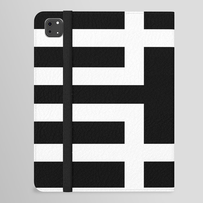 Black and white lines shapes pattern iPad Folio Case