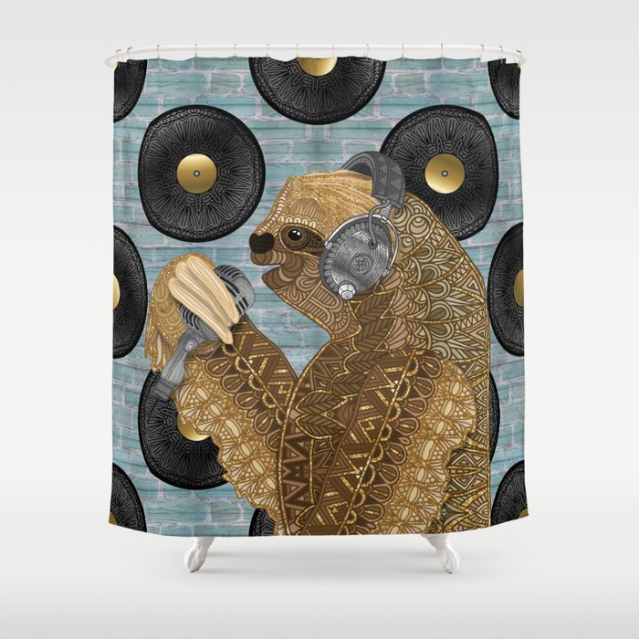 Sloth Records Shower Curtain