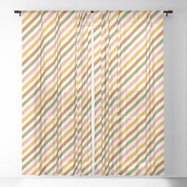 Retro Diagonal Stripes Sheer Curtain
