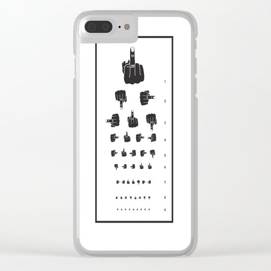 MIDDLE FINGER VISION TEST Clear iPhone Case