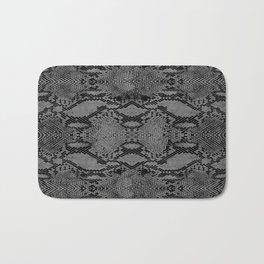 Gray Snake Skin Print Bath Mat | Elegant, Animalprint, Pop, Black, Reptil, Digital, Ramos, Gray, Art, Fashion 