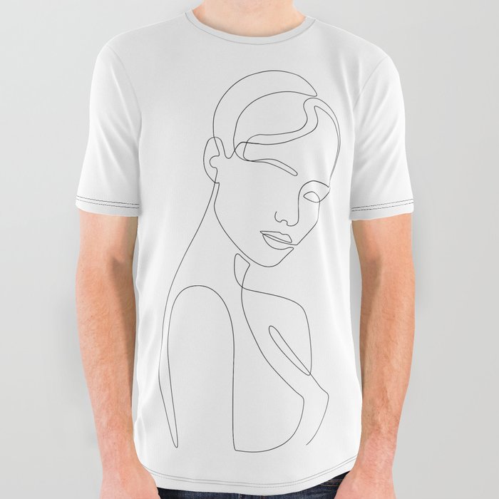 Shy Portrait All Over Graphic Tee