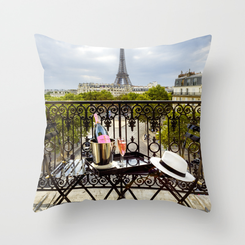 Eiffel Tower Paris Balcony View Throw Pillow By Susannekremershop Society6
