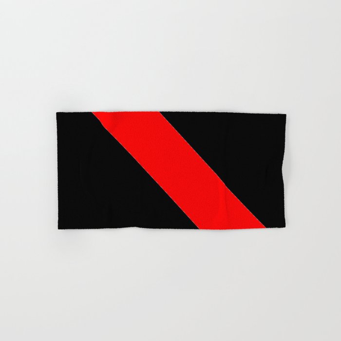 red and black bath towels
