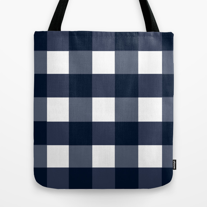 buffalo check tote bag