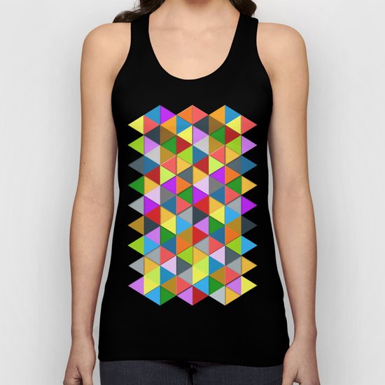 Colorful triangle galore geometric pattern Unisex Tank Top