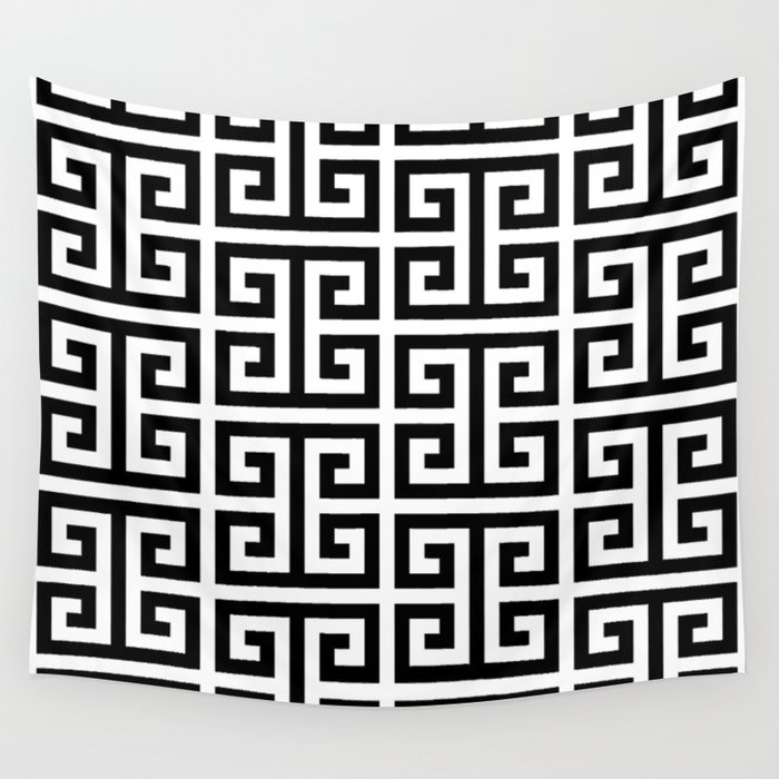 Large black outlet and white tapestry