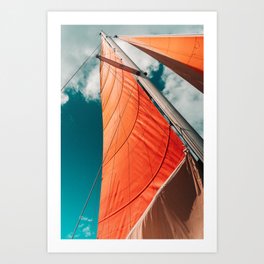 Catamaran Boat Sail on the Pacific Art Print