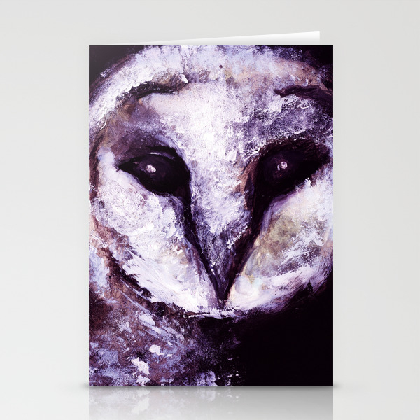 Barn Owl Painting By Lil Owl Studio Stationery Cards By Artgallery