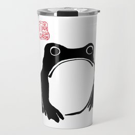 Unimpressed Frog Japanese Woodblock Matsumoto Hoji  Travel Mug