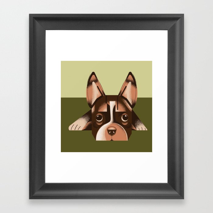 cute animal-black dog Framed Art Print