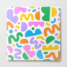 Fun colorful doodle seamless pattern print Metal Print