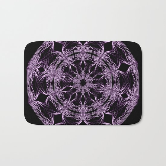 Mandala purple and black Bath Mat