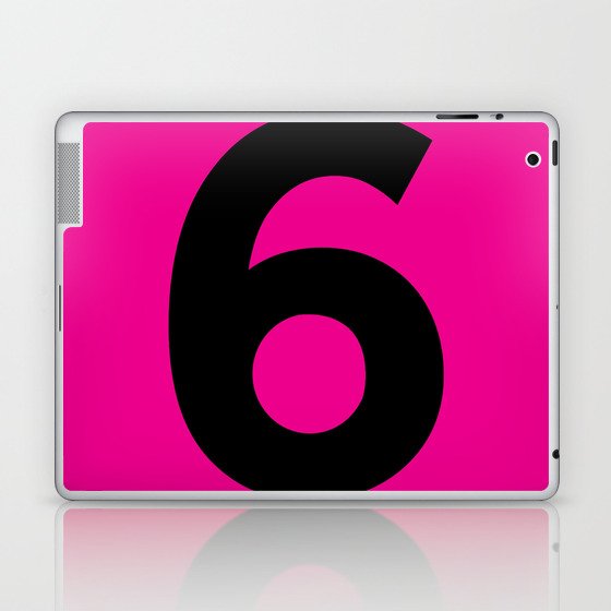 Number 6 (Black & Magenta) Laptop & iPad Skin