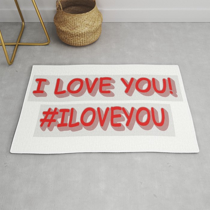 Cute Expression Design "I LOVE YOU!". Buy Now Rug