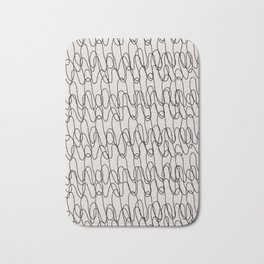 Curly Charcoal Squiggles | Pattern Bath Mat | Scribble, Minimal, Black, Curly, Scribbled Lines, Graphite, Doodle, Black And White, Minimalist, Scandinavian 